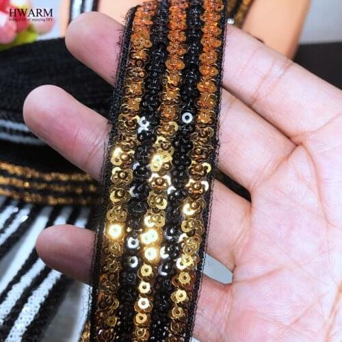 10yard 3cm Sequin lace fabric ribbon DIY christmas wedding decoration party embroidery skirt beads bar code clothing accessories