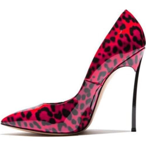 Moraima Snc Leopard Printed High Heel Shoes Pointed Toe Thin heels Party Dress Shoe Sexy Pumps for Woman