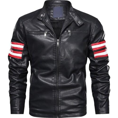 Novel Hot Sale Men Leather Jacket Coat Slim Fit PU Clothing Fleece Motorcycle Leather Jackets Male chaqueta cuero hombre