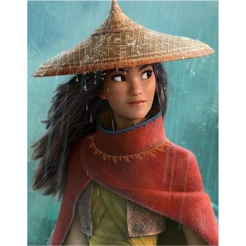 5D DIY Diamond Painting Cartoon Girl Raya Mosaic Embroidery Cross Stitch Kits Full Home Art Decoration Gift FH1183