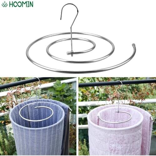Stainless Steel Round Spiral Quilt Sheets Durable Hanger Blanket Hanger Rotating Drying Rack Save Space Home Storage