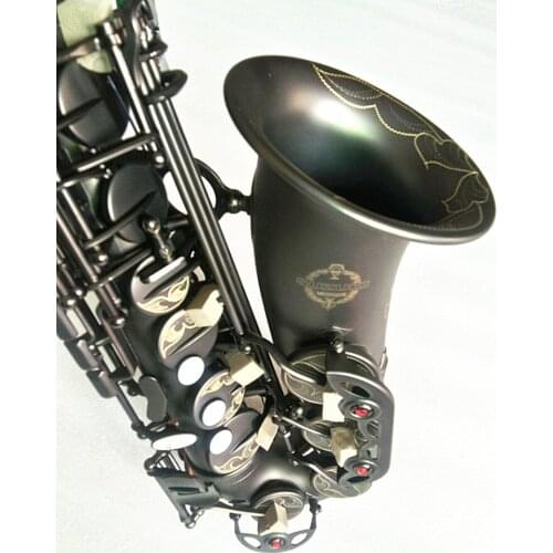 New Professional Musical Instruments SUZUKI Alto Saxophone E Flat Matte Black Nickel Plated Surface Sax and case