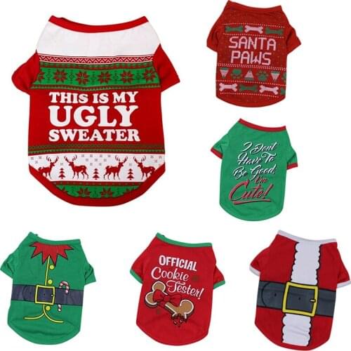 Pet Dog Clothes Christmas Costume Cartoon Clothes For Small Dog Cloth Costume Xmas Apparel For Kitty Dogs Chihuahua