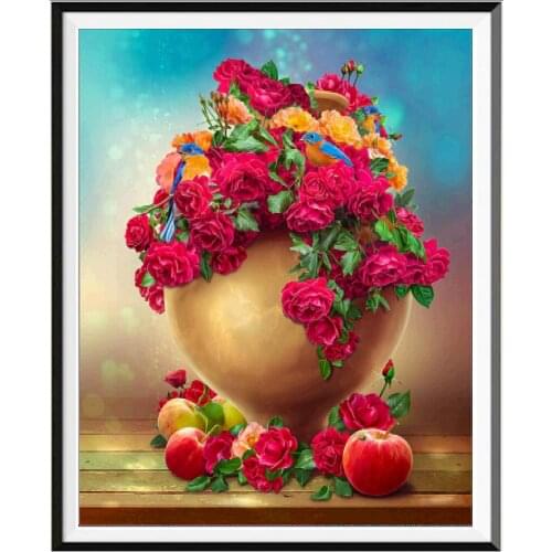 Landscape Rural Woods Beach Flowers Printed Fabric 11CT Cross Stitch DIY Embroidery Kit DMC Threads Handmade Knitting Sales