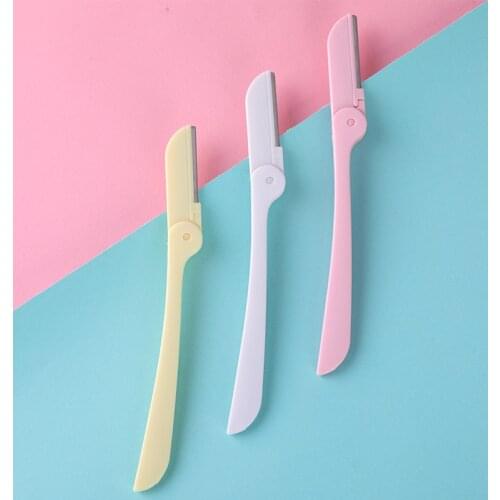 Portable Eyebrow Trimmer Cosmetic Scraping Eyebrow Scissors Foldable Hair Remover Set Women Face Eye Brow Shaver Beauty Tools