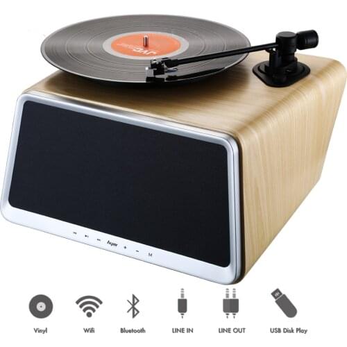 Superior Vinyl Record Player with 80Watt HiFi Full Range Speakers Smart 5-in-1 Stereo Audio Turntable for Vinyl Records Built in