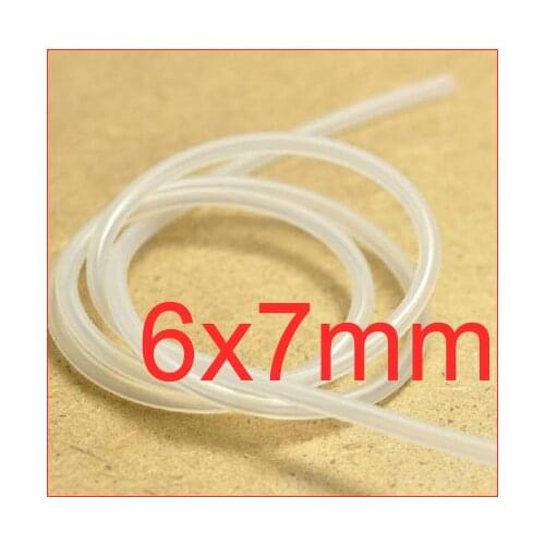 6mm ID 7mm OD 6X7 Transparent Silicone Rubber Tube Hose ( food grade ) medical flexible pipe,6mm*7mm capillary connect tube