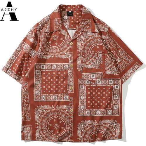 Retro Vintage Hawaiian Shirts Streetwear Hip Hop Harajuku Casual Tropical Beach Short Sleeve Shirt Men Summer Fashion Tops Male