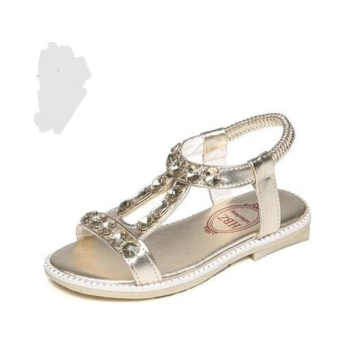 Girls Sandals kids Shoes Mother & Kids girls PU summer beach shoes quality whole sale hot new flat heels 2017 Rhinestone