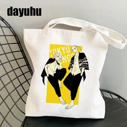 Tokyo Revengers Shopping Bag Graphic Tote Harajuku Shopper Bag Women Canvas Shoulder Bag Female Ulzzang Funny Eco Large-capacity