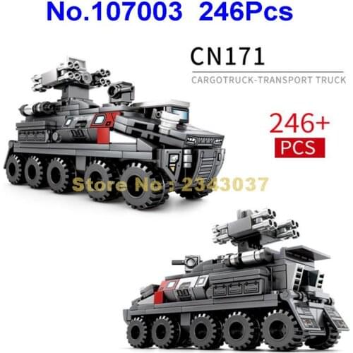 107003 246pcs Military Armored Personnel Vehicle Truck Building Block Toy