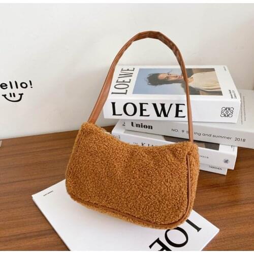 2020 Autumn Winter Fashion New Female Square Tote bag Quality Woolen Womens Designer Handbag Ladies Underarm Shoulder Bags
