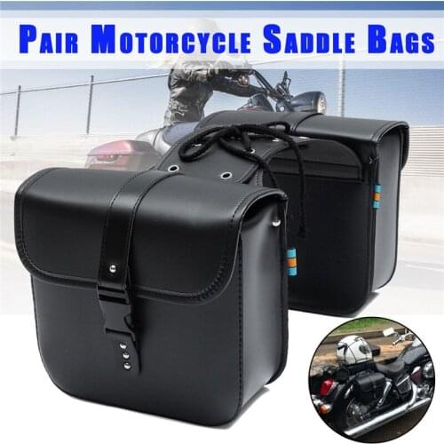 1 Pair Universal Motorcycle Saddle Bags Side Storage PU Leather Waterproof Luggage Bag Fork Tool Pouch For Honda/Yamaha/Suzuki