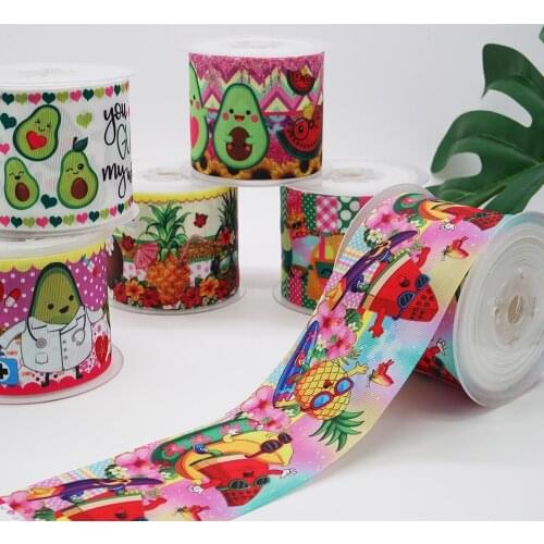 DIY Cartoon Avocado Printed Grosgrain Ribbon For Craft Supplies Sewing Accessories 5 Yards, Planar Resins Mold 10 Pieces. 47032