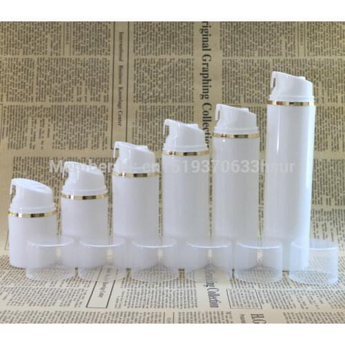 30ml 50ml 80ml Golden Edge Transparent Cap Make up Tools Airless Pump Bottles Plastic Cosmetic Containers for Lotion 10 pcs/lot