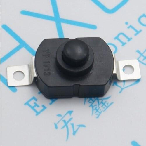 100pcs push button Switch 1712KD 30V 1A flashlight switch LOCK 17*12*9.5mm Table lamp switch flashlight button switch ON-OFF