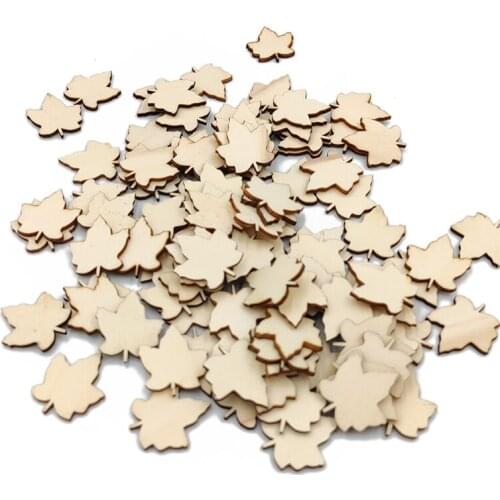 20pcs 30mm Wooden Leaf Shape Scrapbooking Embellishments Craft Handmade Home Wedding Decoration Accessory DIY
