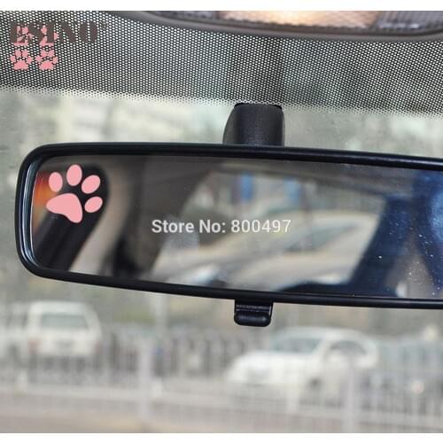 4 x Funny Lovely Creative Animal Car Stickers Pink Dog Cat Paws Animals Footprints Car Accessories Body Decorative Stickers