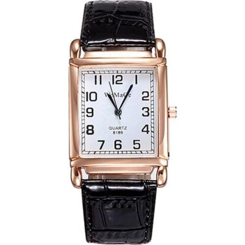 50%HOT Wrist Watch Square Case Comfortable Alloy Unisex Casual Quartz Wristwatch for Daily Life