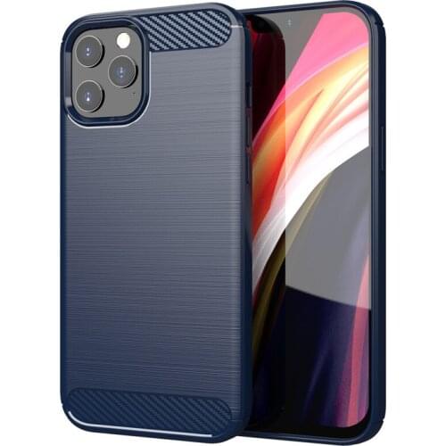 50pcs Carbon Fiber Soft TPU Gel Rubber Silicone Case Shockproof Armor Cover For iPhone 12 Mini 11 Pro Max XS XR X 8 7 6 Plus SE