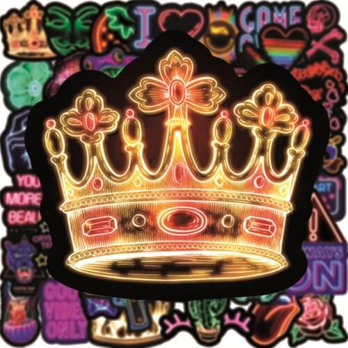 50 Pcs Cool Neon Stickersfor Car Styling Bike Motorcycle Phone Skateboard Laptop Travel Luggage Cool Funny Sticker JDM Decal