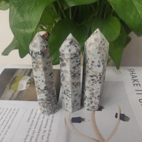 8-10cm Natural Kiwi jade Hexagonal Column Crystal Point Mineral Ornament Healing Wand Home Decor Decoration