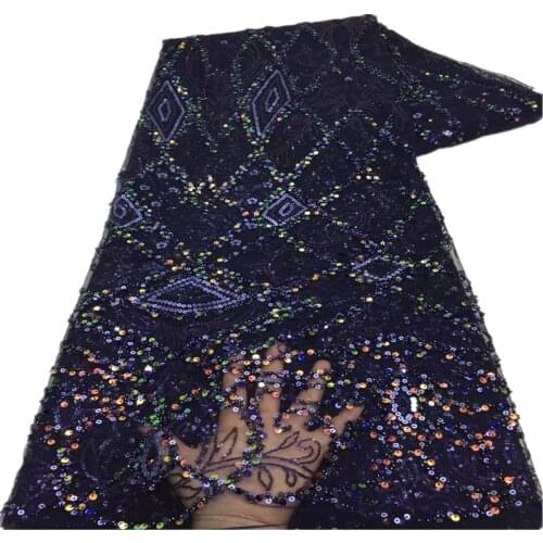 African Lace Fabric Embroidery French Lace Fabric 2021 High Quality Sequin Tulle Lace For Wedding Party Dress Sewing XZ-350
