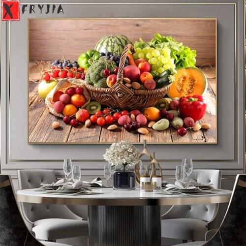 Diamond Embroidery Greengrocer restaurant kitchen decoration Diamond Painting Full Square round drill Mosaic Cross Stitch Art