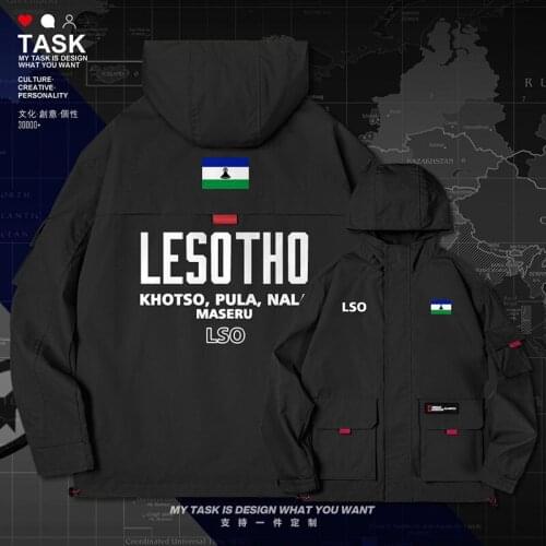 Kingdom of Lesotho LSO Sotho Basotho LS men jacket hooded nation flag long sleeve trench coat men for men coat autumn clothes