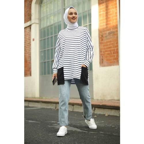Womens pocket detail basic sweat muslim women clothing islamic clothes 2021 summer spring