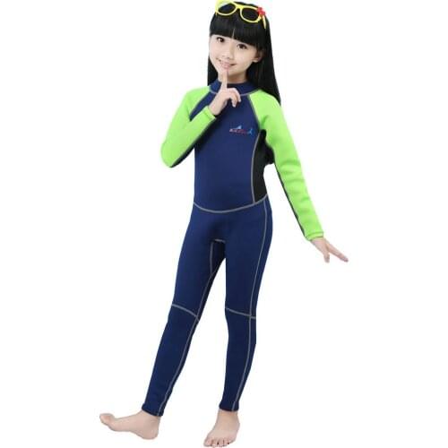 One-piece kids children Wetsuits 2017 Full Body Youth 2 mm Spring Wet Suit Girls Boys Swimwear Swim Suits