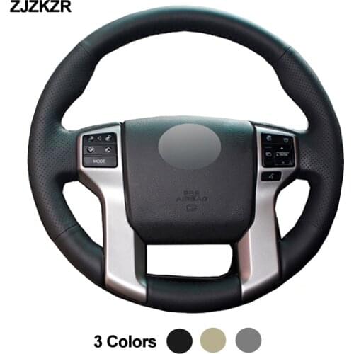 Auto Wrap Car Steering-Wheel Cover Hand Sewing Volant For Toyota Land Cruiser Prado 2010-2017 Tacoma 2012-2019 Tundra 2014-2019