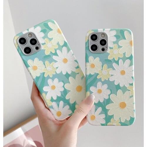 Retro Art Oil Painting Flowers Phone Case For iPhone 12 11 Pro Max XR X XS Max 7 8 Plus SE 2 12Mini Leather Soft Case Back Cover