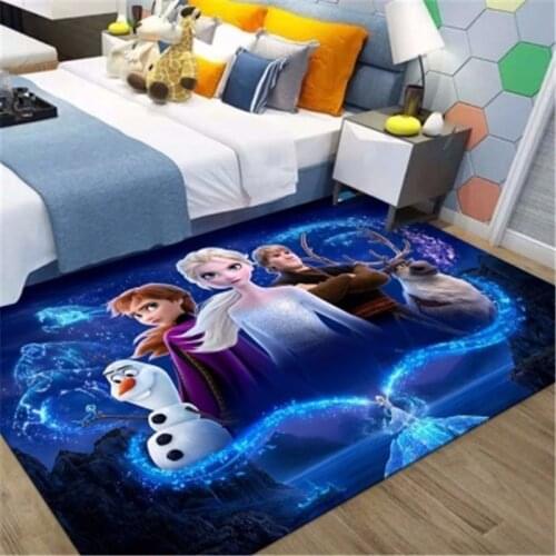 80x160cm Frozen2 Baby Playmat Girls Floor Pads Non-Slip Carpet for Living Room Absorbent Washable Area Rugs Bedroom Decor