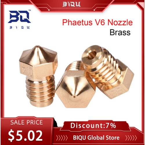 Phaetus V6 Brass Nozzle 0.2/0.4/0.5/0.6/0.8mm 1.75MM Filament 3D Printer PartsFor E3D V6 Hotend Heater Block Prusa I3 3d Printer