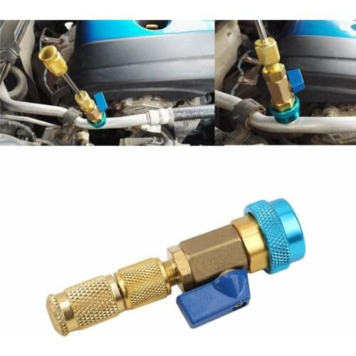 Valve Core Remover Tool Car Air Conditioning Valve Core R134a Quick Remover Installer Low Pressure Refrigerant Freon Adapter Kit