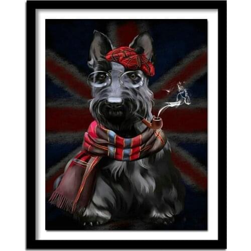 Diamond Painting Dog Cross Stitch Diamond Embroidery Animal Diamond Full Round Drill Home Picture Of Rhinestone