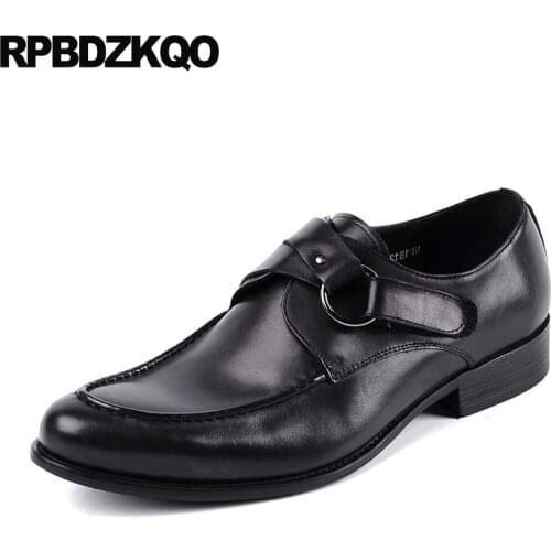 Black Real Leather British Style Dress Luxury 2018 Genuine Men Formal Metal Italian Handmade Shoes Rubber Derby High Quality