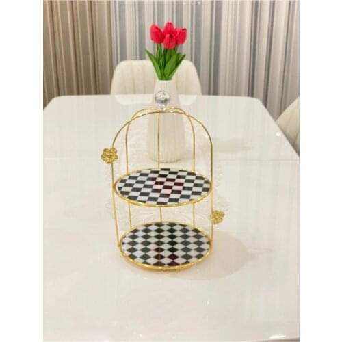 Checkered Ductile-Kurabiyelik 2 tiers serving plate