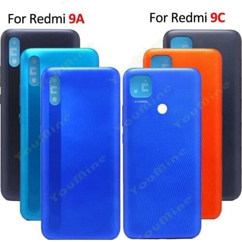 Housing For Xiaomi Redmi 9A 9C Battery Back Cover Rear Door Housing Repair Parts For Redmi 9C Back Housing