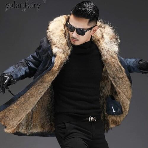 Winter jacket men real fur coat hooded natural wolf fur liner thick warm luxury jackets for men clothing parka 2020 19-2302 KJ