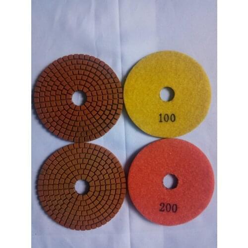 Metal-Filled copper filled Diamond Resin wet Polishing Pads for Granite marble quartz Remove Scratch diameter 100mm 4 inch
