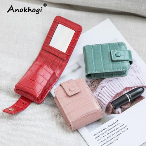 Fashion Portable Cosmetic Cases With Mirror Makeup Lipstick Bag Mini Storage Bag ML105