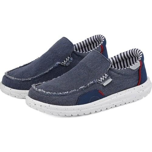 Washed Denim Casual Flat Loafers Men Classic Canvas Shoes Big Size Casual Shoes Mens Lazy Shoes Men Platform Loafers Moccasin