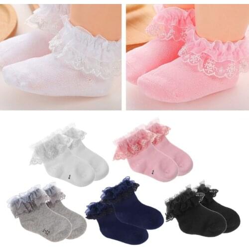 Newborn Baby Cotton Socks Lace Princess Combed Socks for Girls Infant Babe Socks D7YD