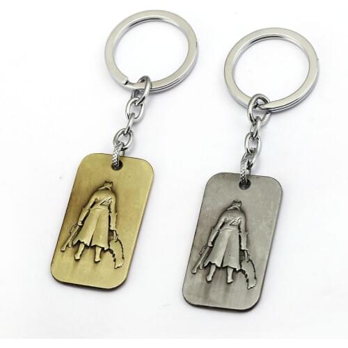 2017 New PS4 Bloodborne Game Jewelry Limited Edition Metal Keychain Key Ring 2 Colors Dog tag chaveiro llaveros Key Holder