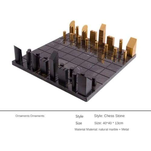 Wholesale Nordic Style Home Decor Marble Stone Chess Board Chess Set Decoration