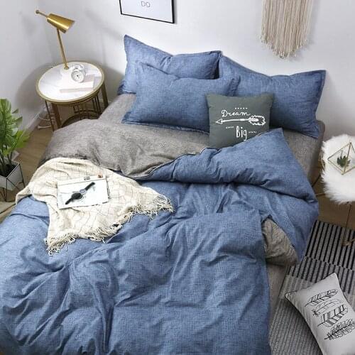 Four-piece bed sheet solid color student dormitory three-piece sanding quilt cover four-piece bedding home textile
