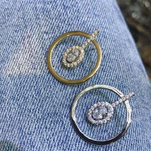 HIBRIDE Luxury Cubic Zirconia Round Shape Women Earrings Wedding Party Jewelry Earrings Wholesale Price Bijoux Femme E-534