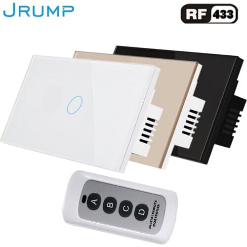 US Touch Switch Remote Control wall Switched light switch With Remote Controller unit Switches Luxury Tempered Glass Ganel